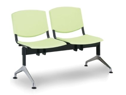 Wartezimmerbank - Kunststoff Smile Biedrax LC9952z - Gestell Aluminium Poliert