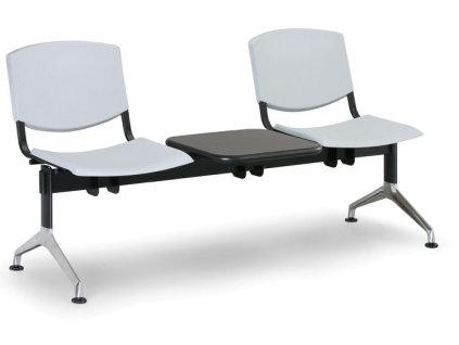 Wartezimmerbank - Kunststoff Smile Biedrax LC9964s - Gestell Aluminium Poliert