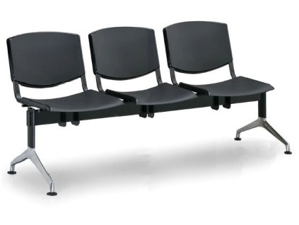 Lavice do čekárny plastová Smile Biedrax LC9958c - podnož leštěný hliník