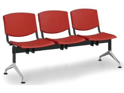 Lavice do čekárny plastová Smile Biedrax LC9958CV - podnož leštěný hliník