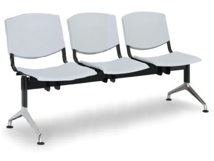 Lavice do čekárny plastová Smile Biedrax LC9958s - podnož leštěný hliník