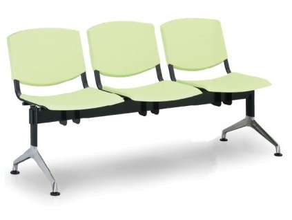 Lavice do čekárny plastová Smile Biedrax LC9958z - podnož leštěný hliník