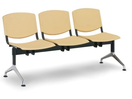 Wartezimmerbank - Kunststoff Smile Biedrax LC9958zl - Gestell Aluminium Poliert