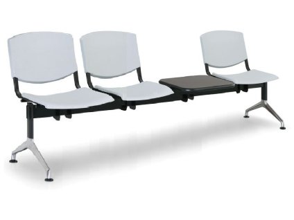 Lavice do čekárny plastová Smile Biedrax LC9970s - podnož leštěný hliník