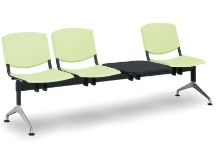 Lavice do čekárny plastová Smile Biedrax LC9970z - podnož leštěný hliník