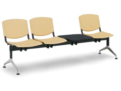 Lavice do čekárny plastová Smile Biedrax LC9970zl - podnož leštěný hliník