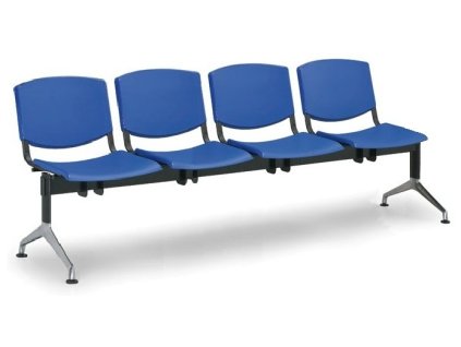 Lavice do čekárny plastová Smile Biedrax LC9976m - podnož leštěný hliník