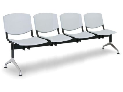 Wartezimmerbank - Kunststoff Smile Biedrax LC9976s - Gestell Aluminium Poliert