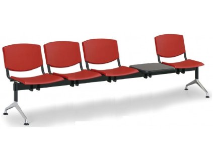 Lavice do čekárny plastová Smile Biedrax LC9982CV - podnož leštěný hliník