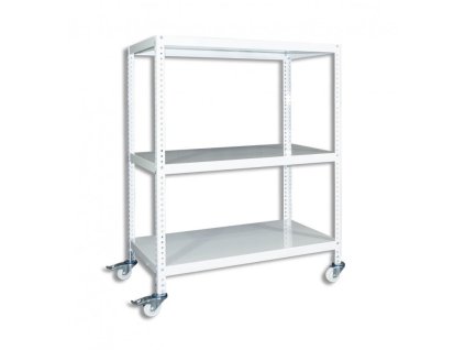 Regal mit Rollen Biedrax, weiss - 60 x 130 x 130 cm, 3 Fachböden