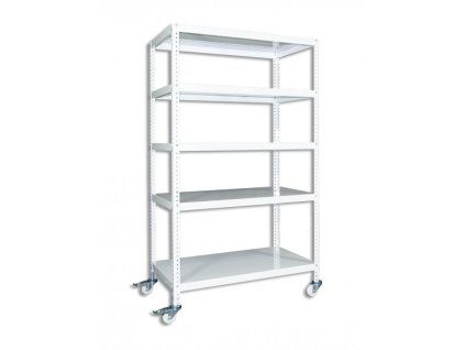 Regal mit Rollen Biedrax, weiss - 60 x 130 x 160 cm, 5 Fachböden