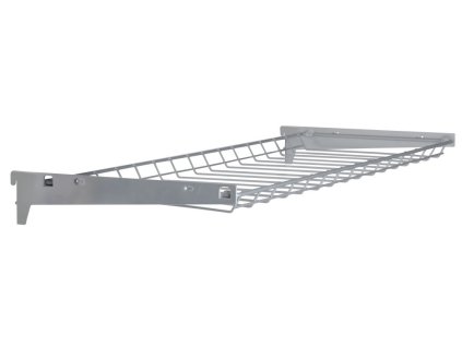 Flaschenkorb 30 x 80 cm für Biedrax Wandregale, silber (Komplet mit Träger)
