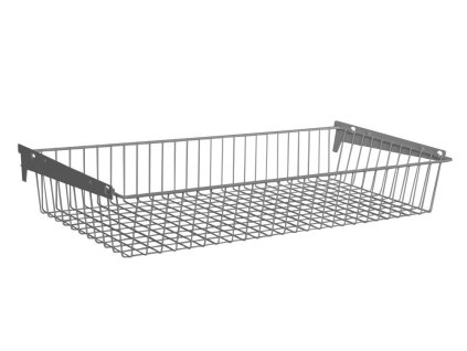Drahtkorb 35 x 80 cm für Biedrax Wandregale, silber