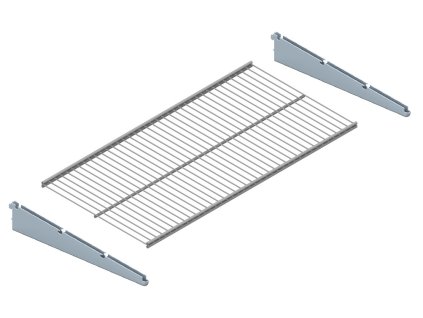 Drahtboden 30 x 90 cm für Biedrax Wandregale, silber (Komplet mit Träger)