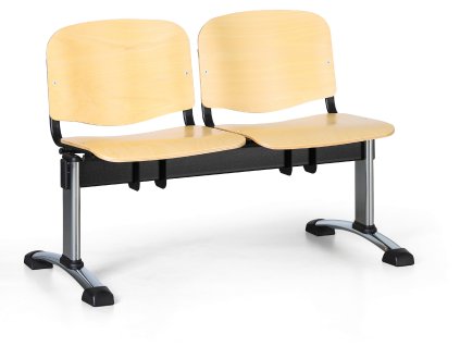 Lavice do čekárny dřevěná ISO Biedrax LC9741 - podnož chromovaná