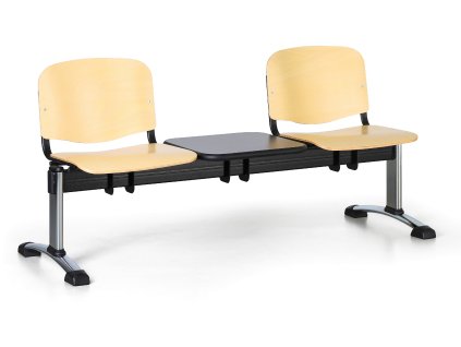 Lavice do čekárny dřevěná ISO Biedrax LC9743 - podnož chromovaná