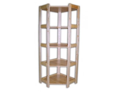 Holzregal Massivholz Eckregal 70 x 70 x 166 cm, 5 Fachböden