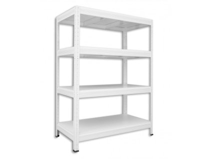 Metallregal mit weissböden Biedrax 50 x 120 x 90 cm weiss - 4 Laminatboden weiss 12 mm