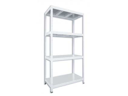 Metallregal mit Metallböden Biedrax 45 x 120 x 180 cm weiss - 4 Böden verzinkt