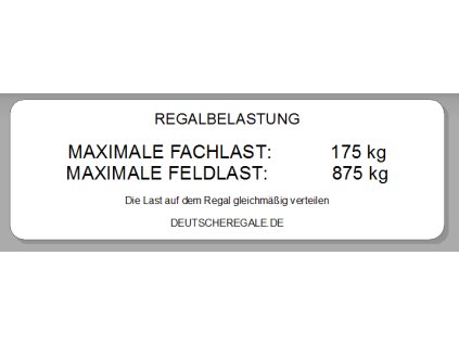 Regalbelastung Etikette - Metallregal - selbstklebend