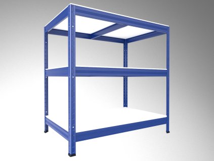 Kellerregal Biedrax 45 x 75 x 120 cm, Blau, 3 Fachböden weiß laminiert 12 mm, Fachlast 200 kg pro Fachboden