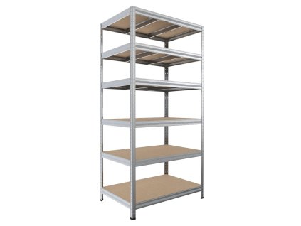 Speisekammer Regal mit Holzböden Biedrax 45 x 90 x 240 cm verzinkt - 6 Fachböden MDF, 275k