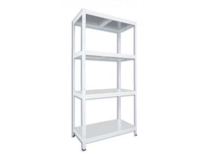 Speisekammer Regal mit Metallböden Biedrax 45 x 75 x 180 cm weiss - 4 Böden verzinkt