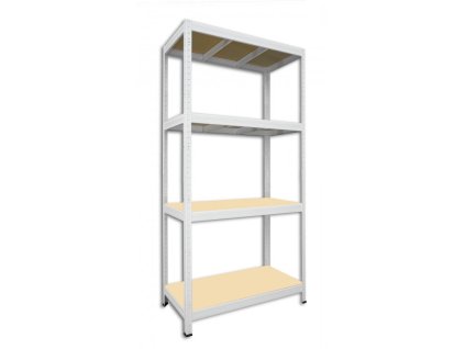 Werkstattregal mit Holzböden Biedrax 45 x 120 x 180 cm weiss - 4 Fachböden MDF