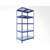 Werkstattregal Biedrax 45 x 75 x 210 cm, Blau, 5 Stahlböden verzinkt, Fachlast 150 kg pro Fachboden
