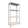Abstellraum Regal mit Holzböden Biedrax 35 x 120 x 180 cm weiss - 4 Fachböden MDF