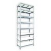 Abstellraum Regal mit weissböden Biedrax 35 x 120 x 210 cm verzinkt - 8 Laminatboden weiss