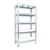 Haushaltsregal mit Laminatböden Biedrax 45 x 120 x 180 cm verzinkt - 5 Laminatboden weiss