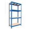 Lagerregal mit Holzböden Biedrax 45 x 120 x 180 cm blau - 4 Fachböden MDF