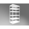 Lagerregal Biedrax 45 x 120 x 180 cm, Weiß, 6 Fachböden weiß laminiert 12 mm, Fachlast 200 kg pro Fachboden