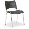 Konferenzstuhl - Kunstoff, schwarz Biedrax Z9130c, Fußgestell verchromt
