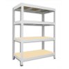 Steckregal mit Holzböden Biedrax 60 x 120 x 90 cm weiss - 4 Fachböden MDF