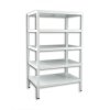 Geschraubtes Kellerregal Biedrax 50 x 100 x 250 cm, weiss - 5 Fachböden