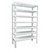 Geschraubtes Kellerregal Biedrax 50 x 150 x 250 cm, weiss - 7 Fachböden