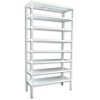 Geschraubtes Abstellraum Regal Biedrax 60 x 150 x 300 cm, weiss - 8 Fachböden