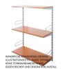 Wandregal - Grundregal 20 x 60 x 100 cm, Farbe silber - 3 Fachboden Kirsche