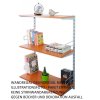 Wandregal - Grundregal 20 x 60 x 100 cm, Farbe silber - 3 Fachboden Kirsche