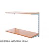 Wandregal - Anbauregal 40 x 80 x 50 cm, Farbe silber - 2 Fachboden Kirsche