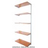 Wandregal - Anbauregal 50 x 40 x 200 cm, Farbe silber - 5 Fachboden Kirsche