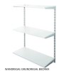 Wandregal - Grundregal 25 x 40 x 100 cm, Farbe silber - 3 Fachboden grau