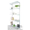 Wandregal - Grundregal 25 x 80 x 200 cm, Farbe silber - 5 Fachboden grau