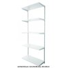 Wandregal - Grundregal 25 x 80 x 200 cm, Farbe silber - 5 Fachboden grau