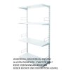 Wandregal - Grundregal 30 x 60 x 150 cm, Farbe silber - 4 Fachboden grau