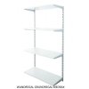 Wandregal - Grundregal 30 x 60 x 150 cm, Farbe silber - 4 Fachboden grau