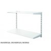 Wandregal - Grundregal 35 x 40 x 50 cm, Farbe silber - 2 Fachboden grau