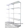 Wandregal - Anbauregal 50 x 80 x 200 cm, Farbe silber - 5 Fachboden grau